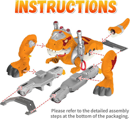 Kids Electric Dinosaur Ride On Toys, Toddler Ride On Cars with Music, Light & Smoke, Preschool Kids Scooter Foot-to-Floor Walker, Toddler Electric Car Toy Chrismas Birthday Gifts Indoor Outdoor,Yellow