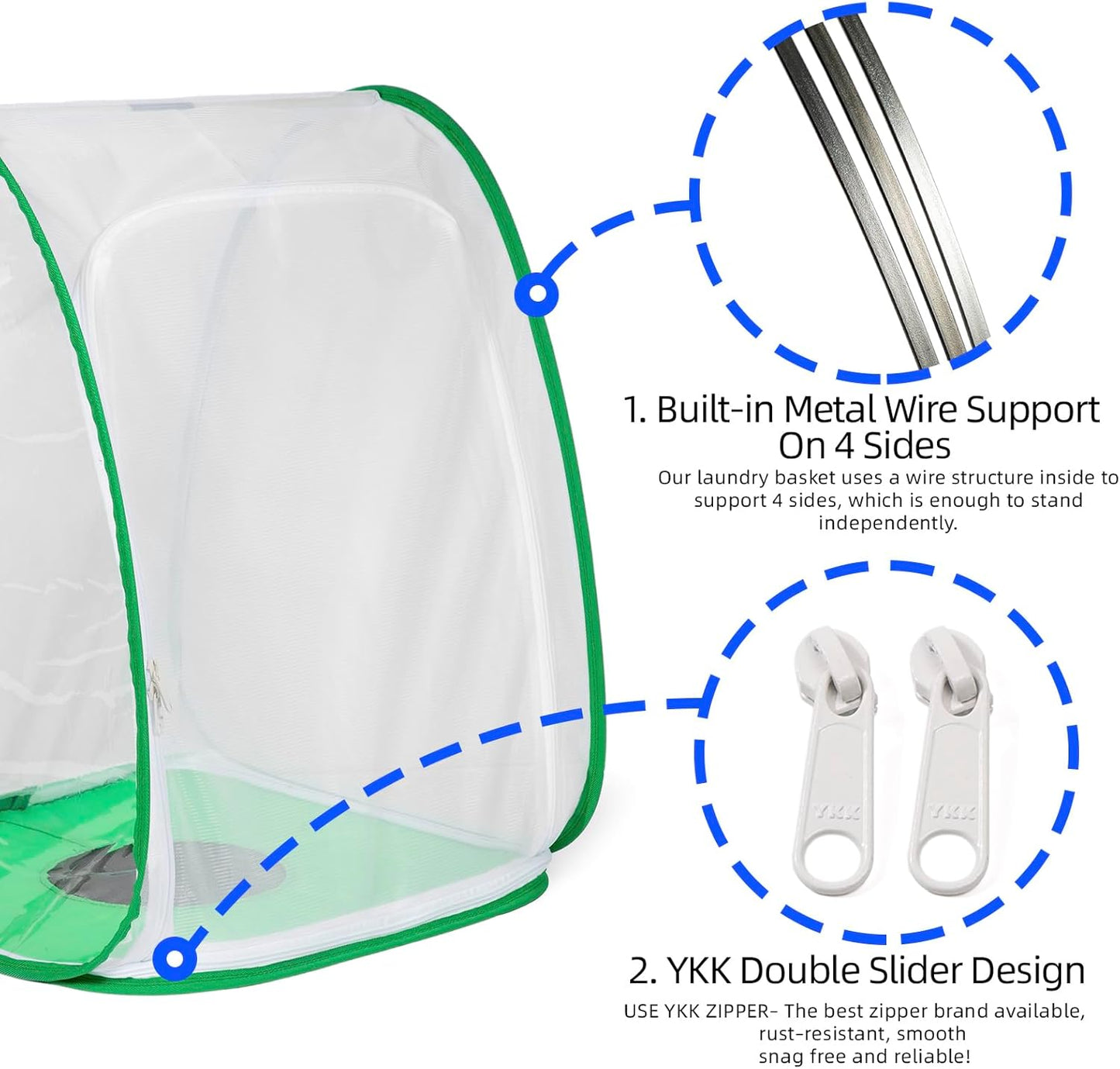 Outdoor Pop-up Large Insect and Butterfly Net Habitat，Windproof Trapezoidal Design，Collapsible Caterpillar Growing Mesh Cage Terrarium
