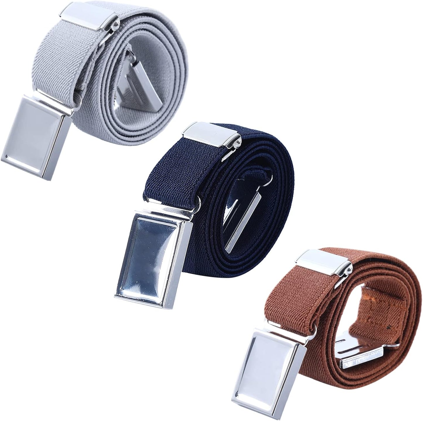AWAYTR 3 PCS Kids Adjustable Magnetic Belts - Easy to Use Magnetic Buckle Belt for Boys and Girls