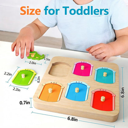 Wooden Puzzles for Toddlers 1-3 : Farm Animal Peg Puzzles, Preschool Learning Activities, Toddler Toys Age 1-2, Montessori Toys for 1 2 Year Old Boy Girl Christmas Birthday Gift