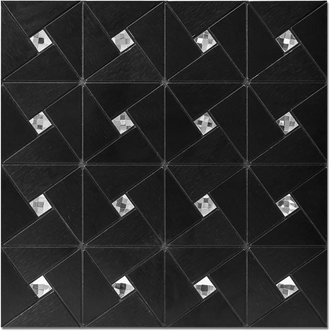 Art3d 10-Sheet Peel and Stick Backsplash Metal Mosaic Tiles for Kitchen Wall Decor, Stick on Aluminum Composite Tiles Stikers, Copper Windmill Puzzle Glass Mixed