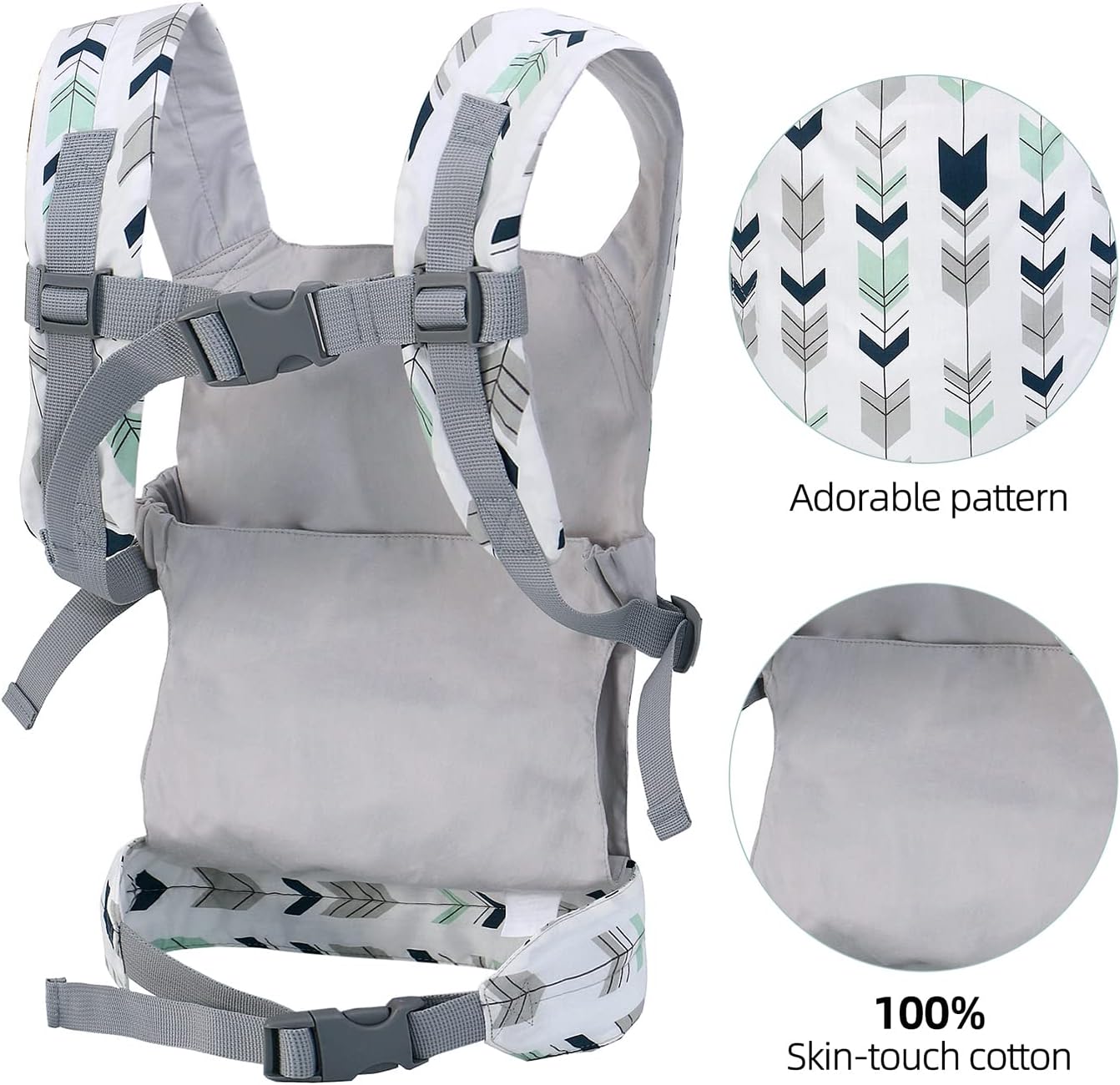 Miracle Baby Doll Carrier for Kids, Front and Back Baby Doll Accessories Backpack Kid Toddlers Play Toy Baby Carriers with Adjustable Straps for Little Girls