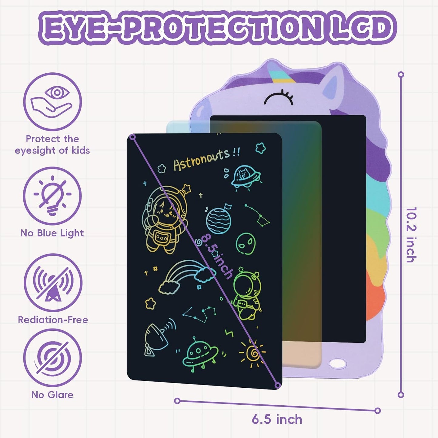 LCD Doodle Board Dinosaur Writing Tablet for Kids Toys, 8.5 Inch Colorful Todder Drawing Pad for Educational Learning Gift in Christmas Birthday Suitable for 3 4 5-8 Years Old Boys Girls (Green)