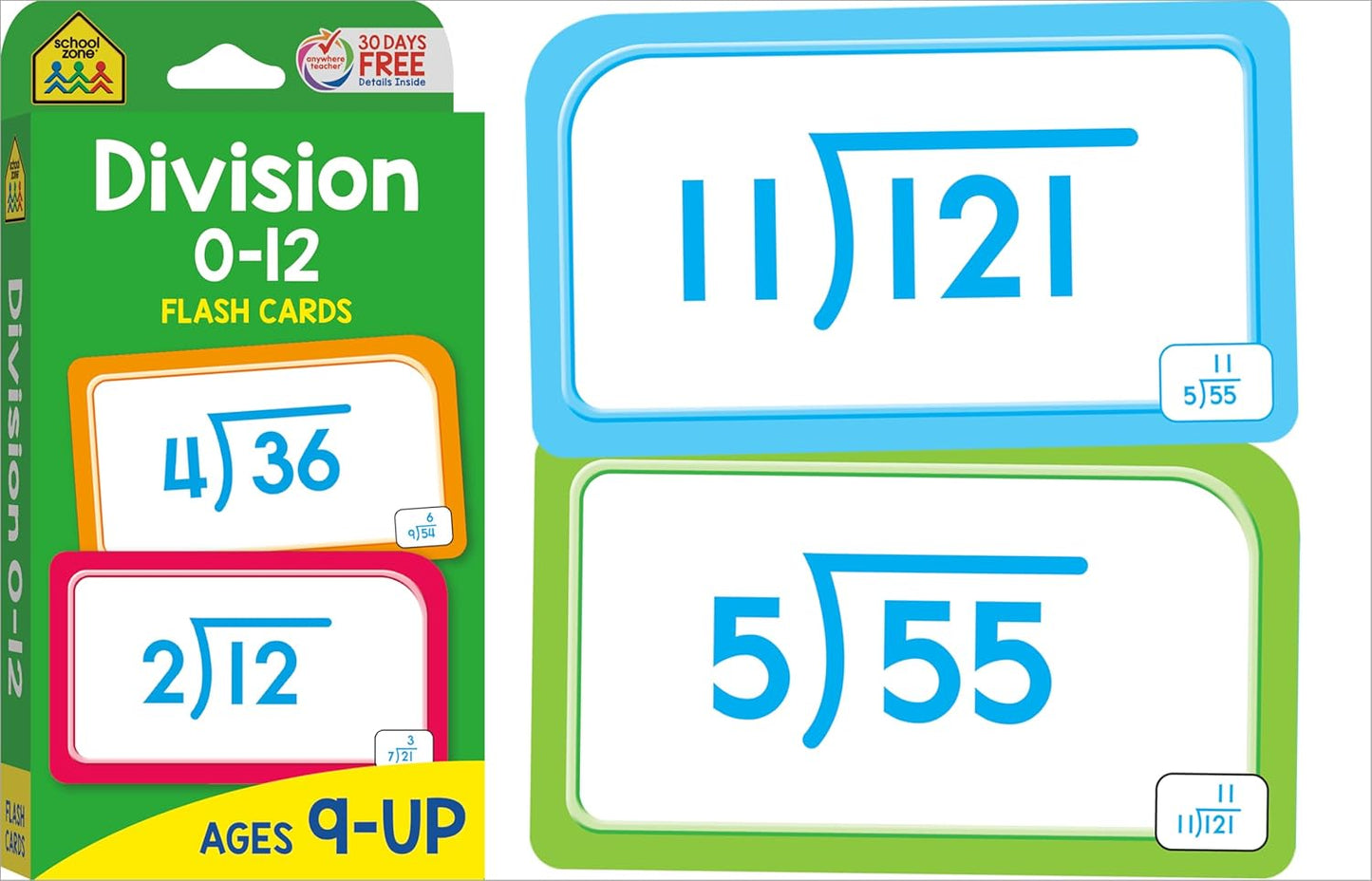 School Zone Get Ready Flash Cards Multiplication & Division 2-Pack: 112 Math Cards, 3rd & 4th Grade, 0-12, Improve Speed & Retention, Ages 8+
