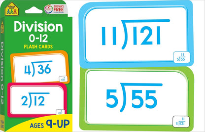 School Zone Get Ready Flash Cards Multiplication & Division 2-Pack: 112 Math Cards, 3rd & 4th Grade, 0-12, Improve Speed & Retention, Ages 8+