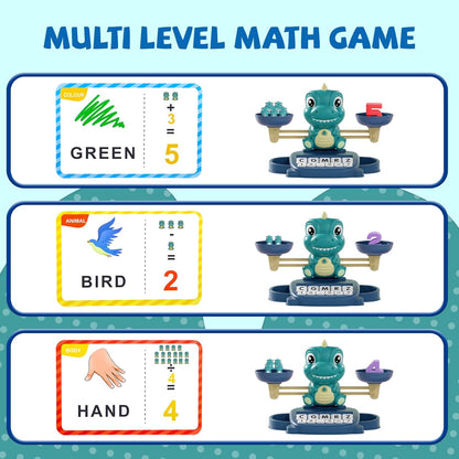 Snugzy Dinosaur Balance Counting Toys Math Game Montessori Toys Learning Games for Kids Educational Toy Gifts for Boys Girls Age 5-7