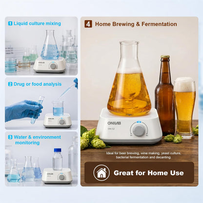 ONiLAB Magnetic Stirrer with 8PCS stir bar Set and stir bar Retriever, Magnetic Mixer Max Stirring Capacity 3000ml(No Heating)