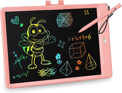 KOKODI LCD Writing Tablet, 12 Inch Colorful Toddler Doodle Board Drawing Tablet, Erasable Reusable Electronic Drawing Pads, Educational and Learning Toy for 3-6 Years Old Boy and Girls(Blue)