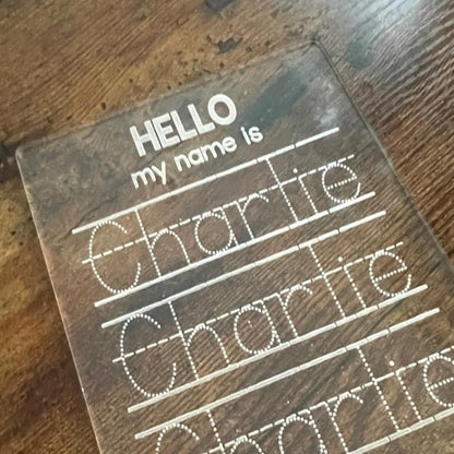 Personalized Name Writing Practice Cusotm Reusable Acrylic Name Tracing Board A4 Size Handwriting Practice for Preschool