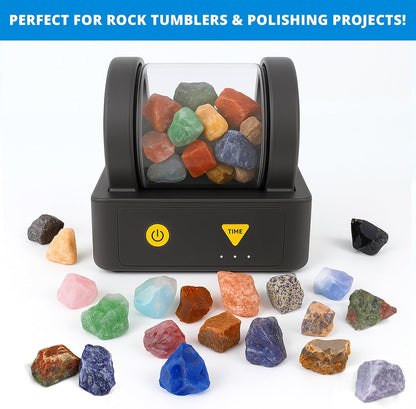 PIBEX Rock Collection Starter Kit - 54 Pcs Assorted Gemstones, Crystals, Rocks & Minerals, with Learning Book & ID Cards, Earth Science Kit Toy, A Geology Gift for Kids & Adults Ages 8+
