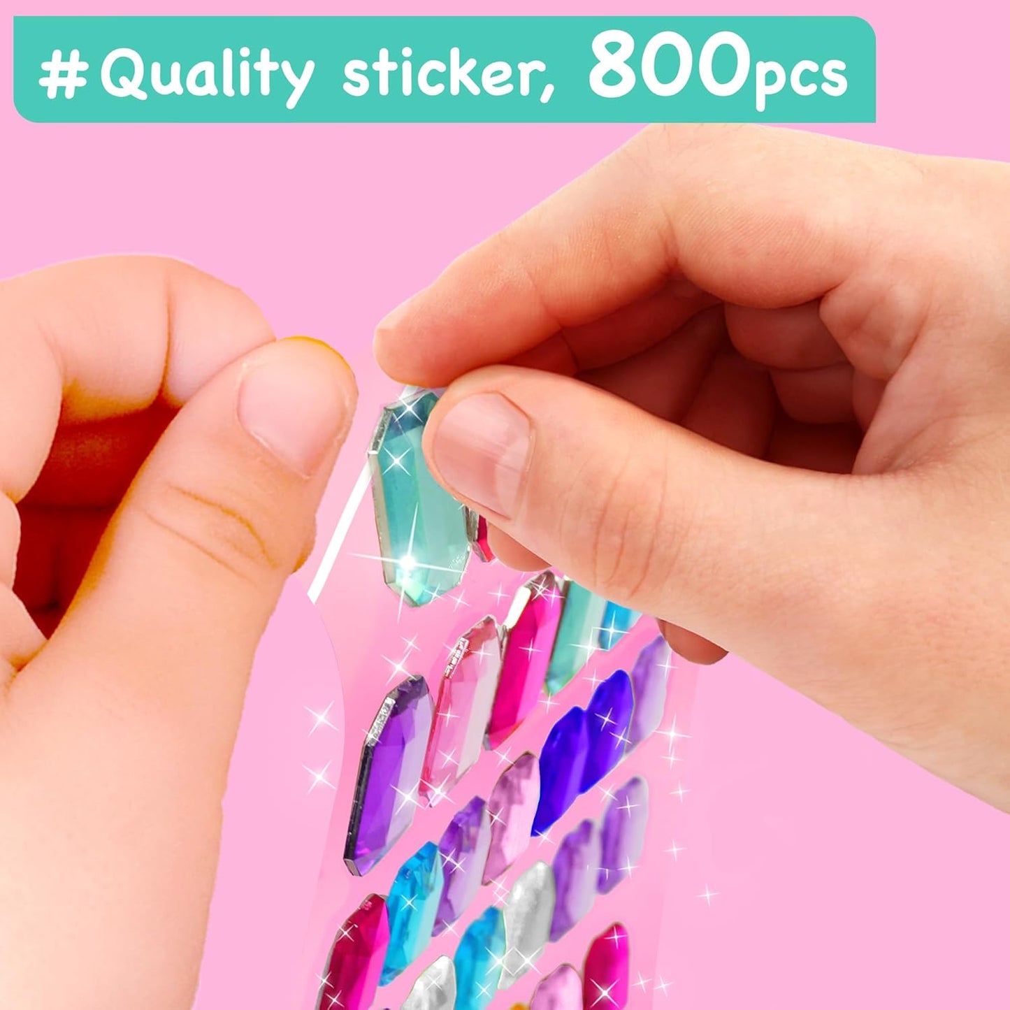 EZCRA Easy Arts and Crafts for Kids - Fun Gem Sticker Kit - 8 Unicorn Princess Themes, 990+ Stickers - Gem Art for Kids - Diamond Art Kits - Gifts for Girls Ages 3-8
