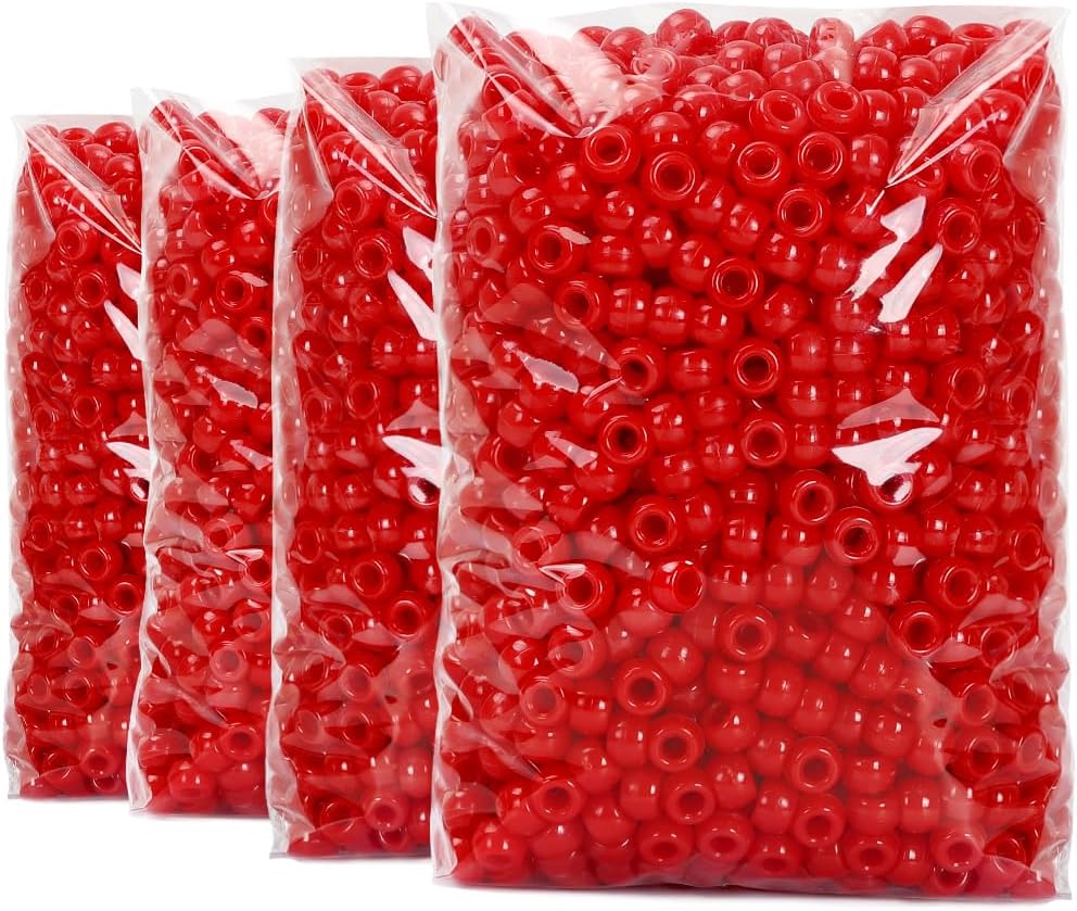 Praisebank 4000pcs Dark Green Pony Beads for Jewelry Making, Crafts, Hair Braids
