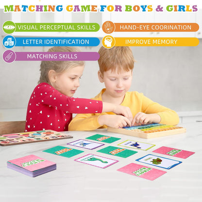 Zubebe 4 Sets Memory Matching Game for Kids Memory Match Fun Matching Game Educational Toys for Family Night, Party Favors, Classroom Prizes (Style 1)