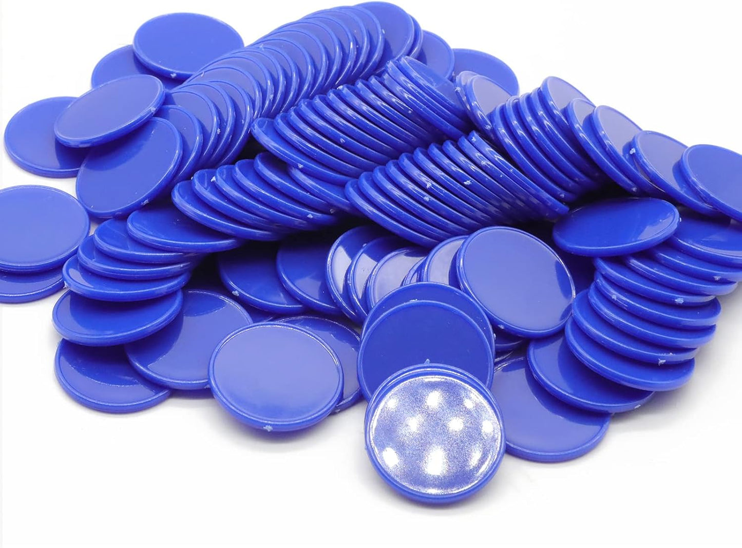 Set of 100 Opaque Plastic Learning Counters Mini Poker Chips Game Tokens with Storage Box (Black+White+Blue+Purple, 1 Inch)