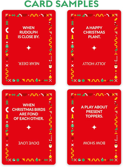 Holly Jolly - A Holiday Themed Absurd Word Game, 50 Festive Rhymes to Guess, Christmas Card Game, Fun & Festive Stocking Stuffers, Project Genius