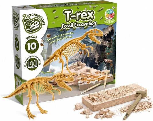 Science4you Triceratops Dinosaur Fossil Digging Kit - Excavate and Assemble 10 Dino Bones, Dinosaur Archeology and Paleontologist Toys, Games, Gifts for Boys and Girls Age 6 7 8 9 10+