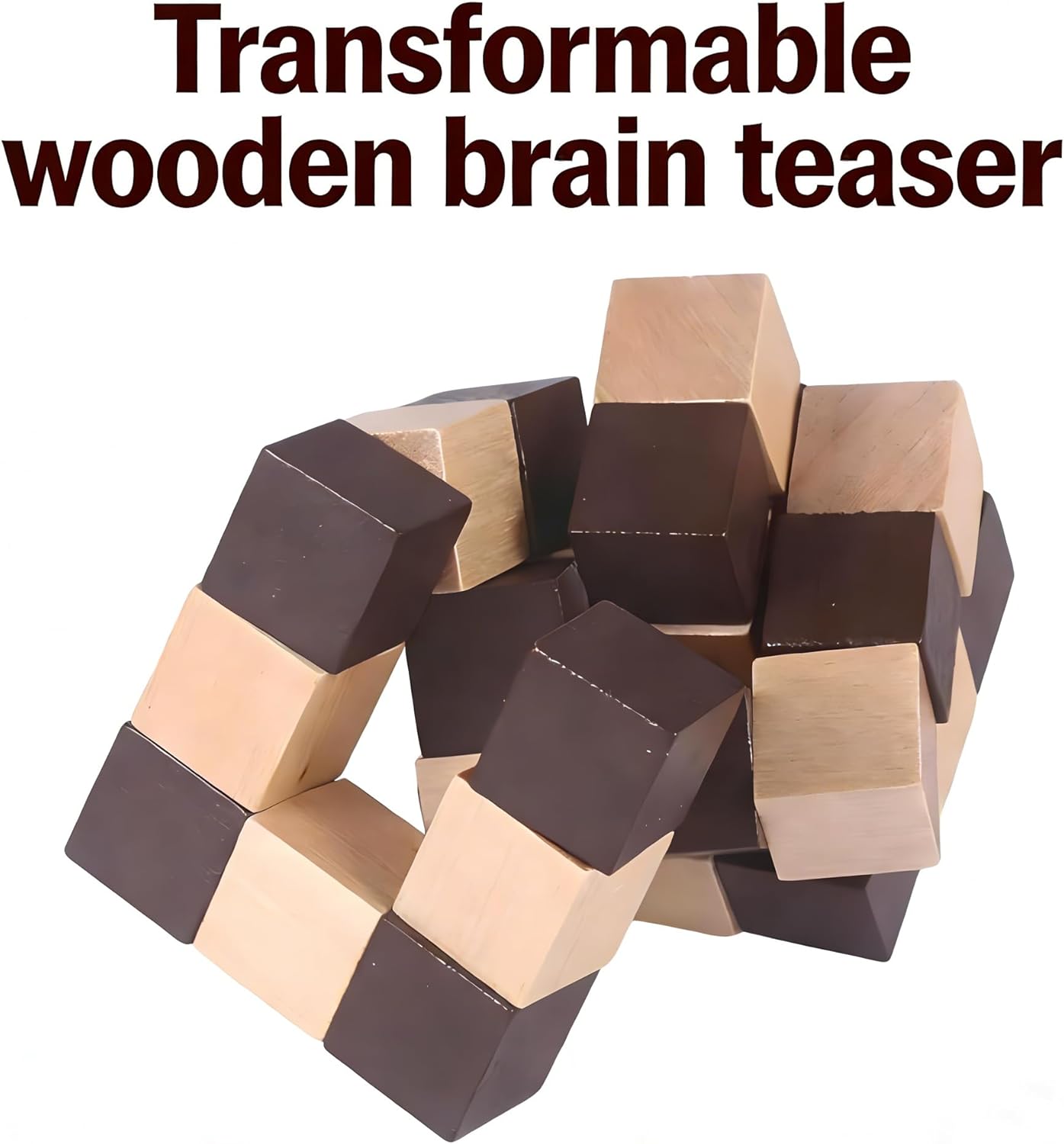 MAGIKON Brain Teaser Cube Puzzle Toy (Square Snake Cube)