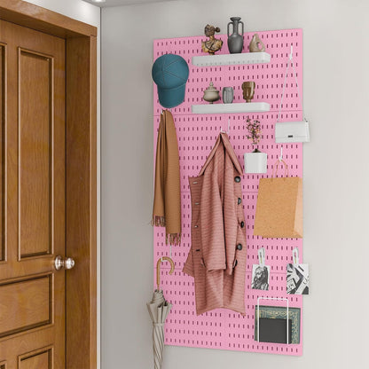 8-Pack 22"x44" Plastic Pegboard Panels Durable Modular Organizer Boards for Wall Storage, Garage, Workshop & Craft Room – Lightweight & Easy to Install
