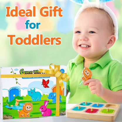 Wooden Puzzles for Toddlers 1-3 : Farm Animal Peg Puzzles, Preschool Learning Activities, Toddler Toys Age 1-2, Montessori Toys for 1 2 Year Old Boy Girl Christmas Birthday Gift