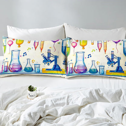 Chemistry Bed Sheets for Kids Teens Girls Boys,Chemical Experiment Fitted Sheet Twin,Science Themed Sheets for Math Lovers,Chemistry Lab Bedding Set,White and Black