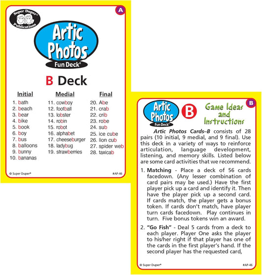 Super Duper Publications | Articulation Photos B Fun Deck Flash Cards | Speech Therapy - Articulation | Educational Learning Resource for Children