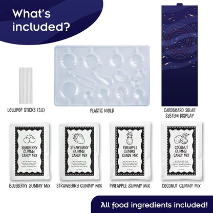 Thames & Kosmos Space Gummy Candy Lab | Tasty Labs STEM Experiment Kit, Make Space-Themed Gummy Pops & Candies, Explore Chemistry in Cooking, Safe to Eat, Made in USA, Food Ingredients Included