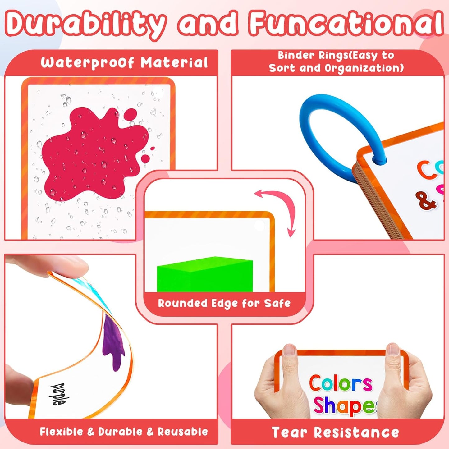 Learning Flashcards Number, 28 Different Number Educational Cards, Social Learning Card for Kids