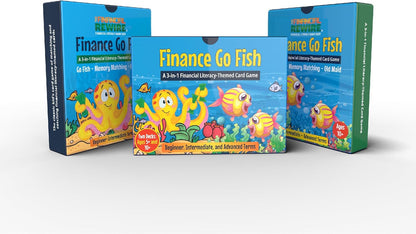 Finance Go Fish – 3-in-1 Financial Literacy Card Game for Kids Ages 5–12 | Go Fish, Memory & Old Maid | Educational Money Vocabulary Deck (Combo)
