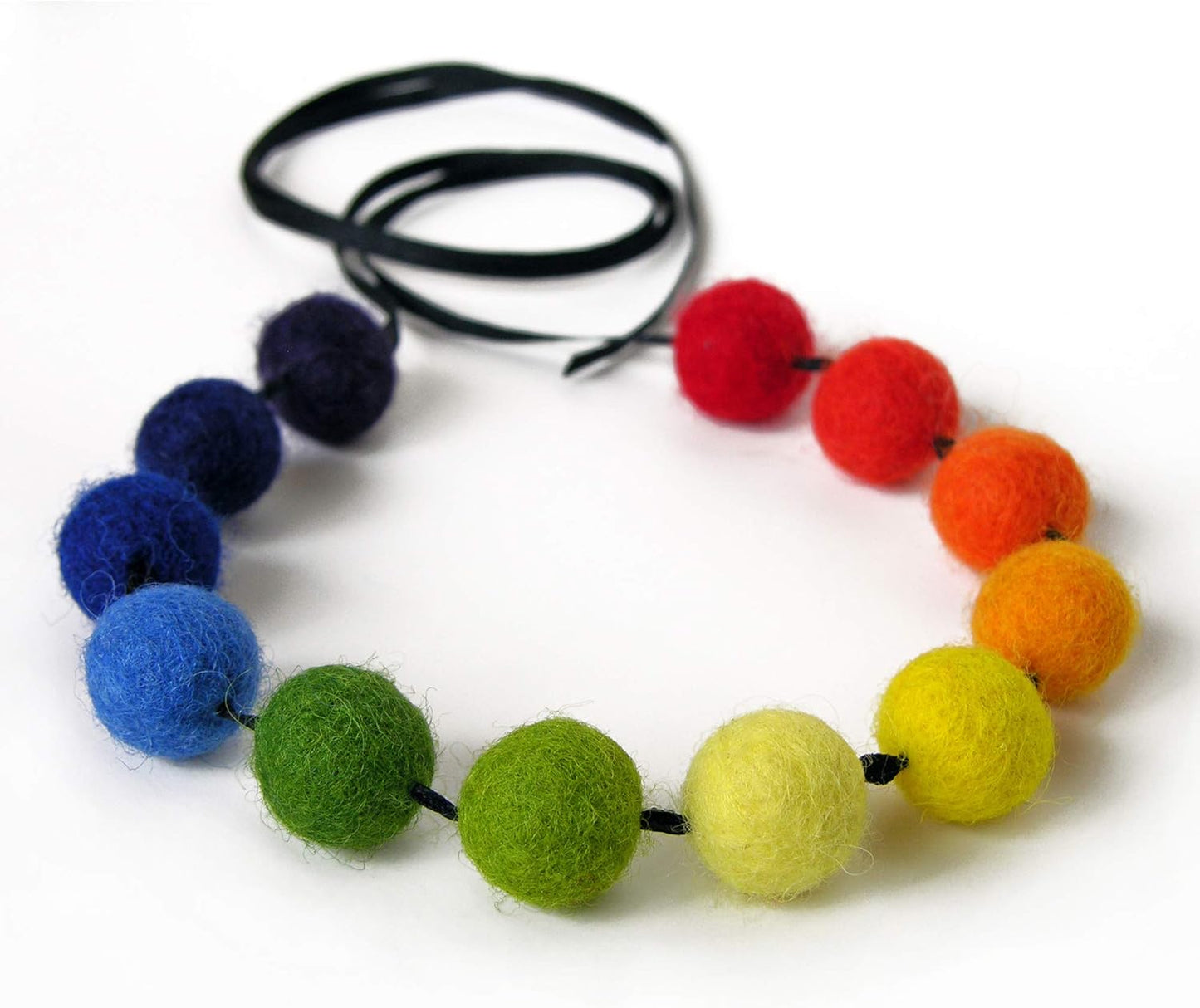 Glaciart One Felt Balls, Felt Pom Poms (5 Pieces) 4 Centimeters - 1.6 Inch, Handmade Felted 5 Vibrant Colors Wool Balls for Cats, Felting and Garland