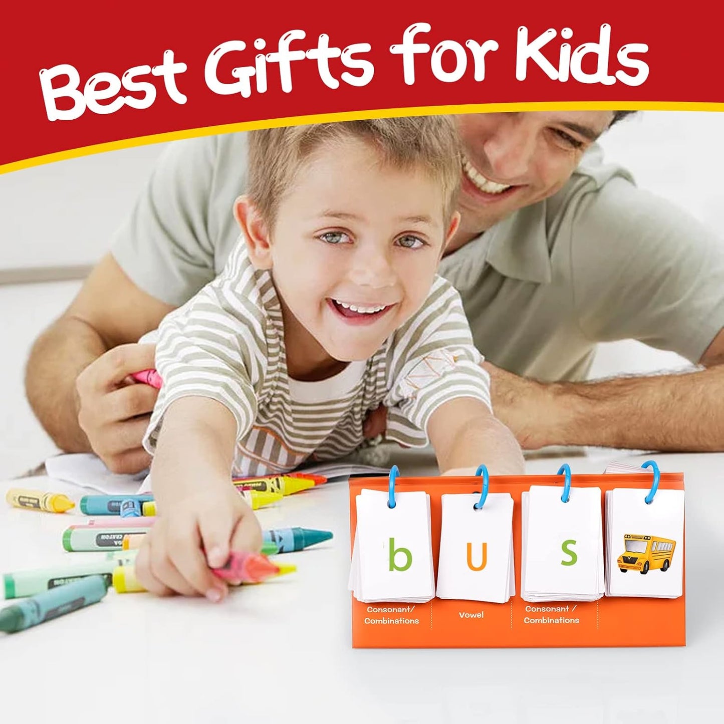 Alened Phonics Flash Cards for Kids 3-8, Sight Words Flash Cards for Kindergarten 1st 2nd 3rd Grade, CVC CVCC CCVC Word Builder, Homeschool & Classroom Phonics Learning Supplies