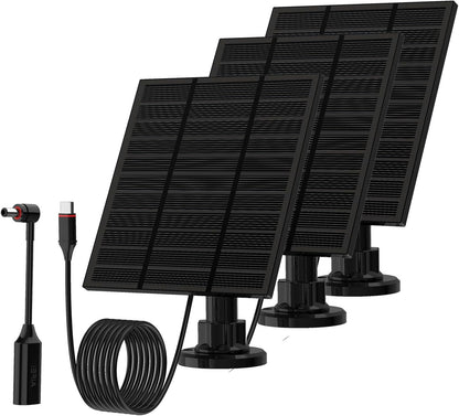 Solar Panels for Ring Camera Outdoor (New Generation) 5W 5V Solar Panel Charger with USB-C&Plug for Spotlight Cam Plus&Stick Up Cam Pro.Waterproof IP65 360°Adjustable 2M Cable (Black, 1)