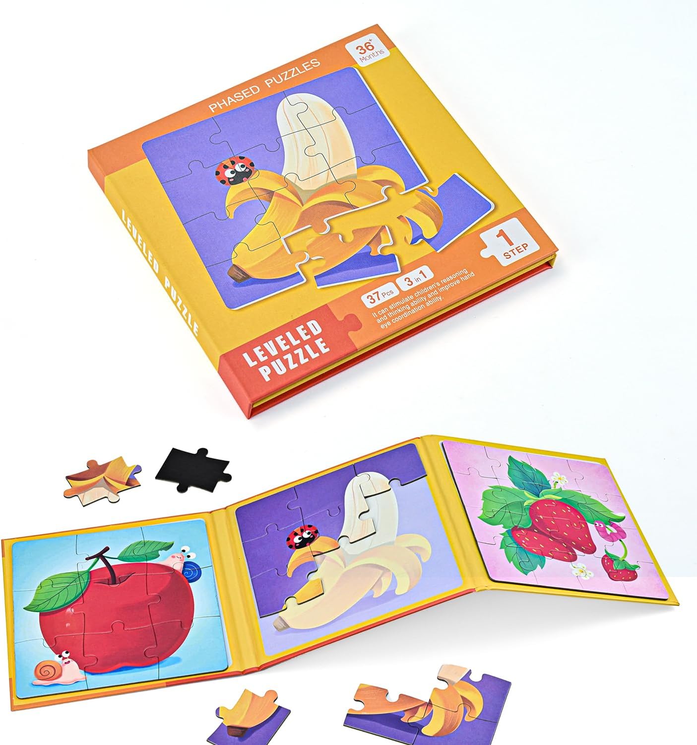 D-KINGCHY Magnetic Puzzles for Kids Ages 5+, 2-in-1 Puzzle Book 60 72 Pieces, Travel Jigsaw Puzzles, Road Trips Toys for 5 6 7 8 Boys Girls Birthday Gift (Dinosaur and Space)