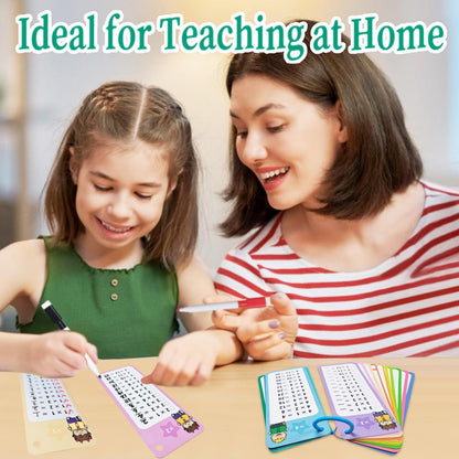 1-12 Multiplication Flash Cards, Large Math Times Table Flashcards Chart, with 15 Cards, 2 Dry Erase Markers, 1 Rings, Educational Multiplication Game for Kids, 1st, 2nd, 3rd Grades Classroom Home