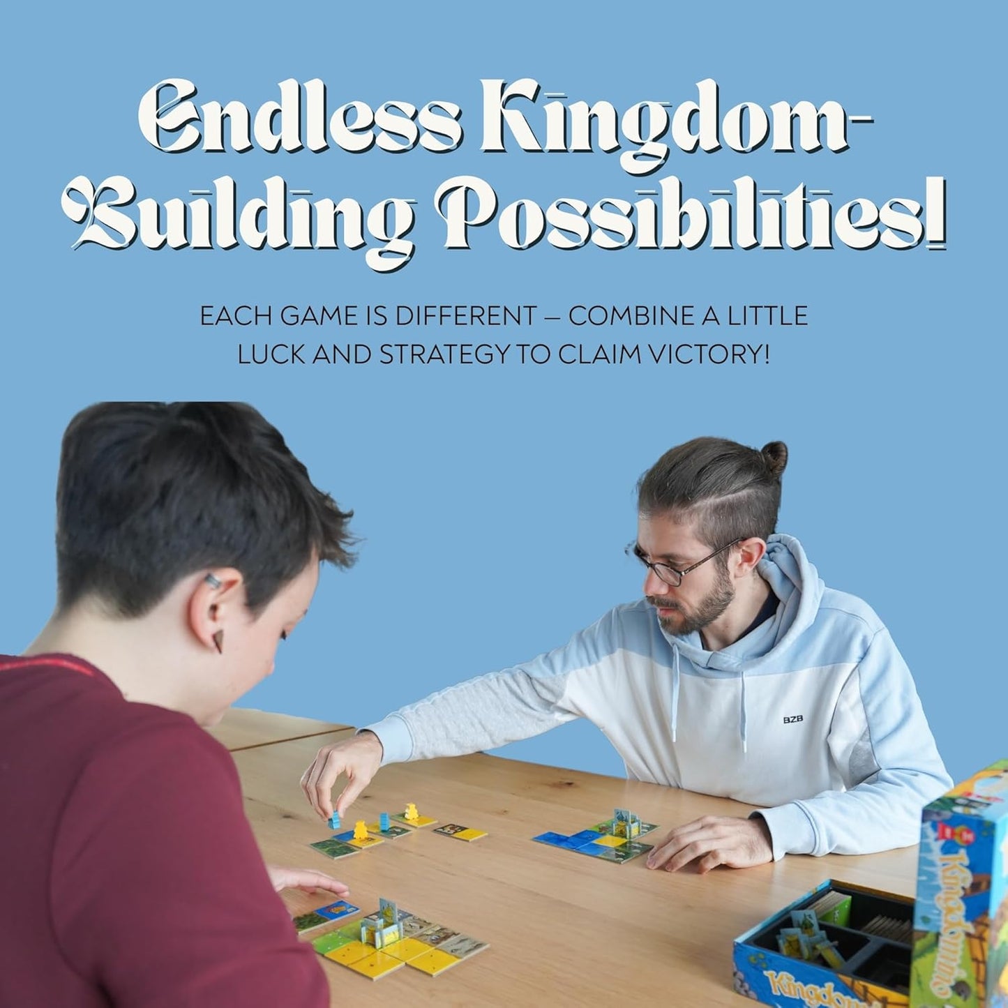Strategy Board Game Extension for Kids, Teens and Family, Tabletop Game Nights, Ages 8 & Up, 2 to 5 Players, Kingdomino Age of Giants Expansion by Blue Orange Games