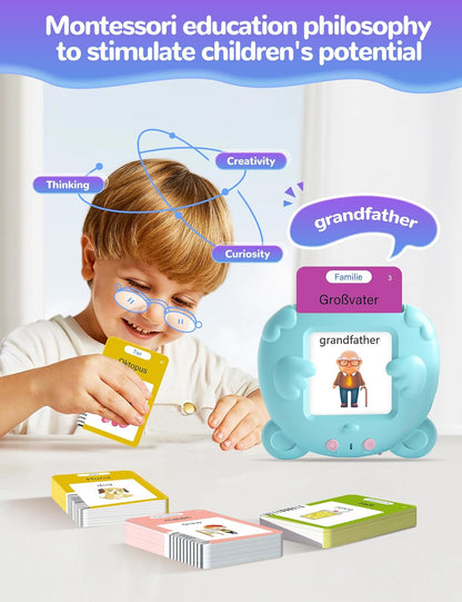 Spanish & English Talking Flash Cards for Toddlers, 510 Sight Words Bilingual Learning Toys for Children, Autism Pocket Speech Therapy Toys, Español Vocabulary Educational Flashcards