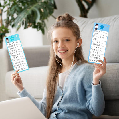 30Pcs Multiplication and Division Flash Cards, Math Flash Card with 4 Dry Erase Pens 2 Rings, Time Table Flash Cards for 1st to 3rd Grades Fun Learning with Math Game
