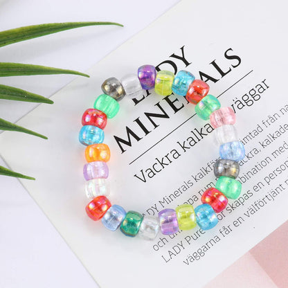 1720+pcs Pony Beads Kit 1830pcs 6 Style Letter Alphabet Beads Rainbow Plastic Pony Bead Bulk Multicolor Kandi Bead Elastic String DIY Crafts Jewelry Making Kit for Bracelets Necklaces