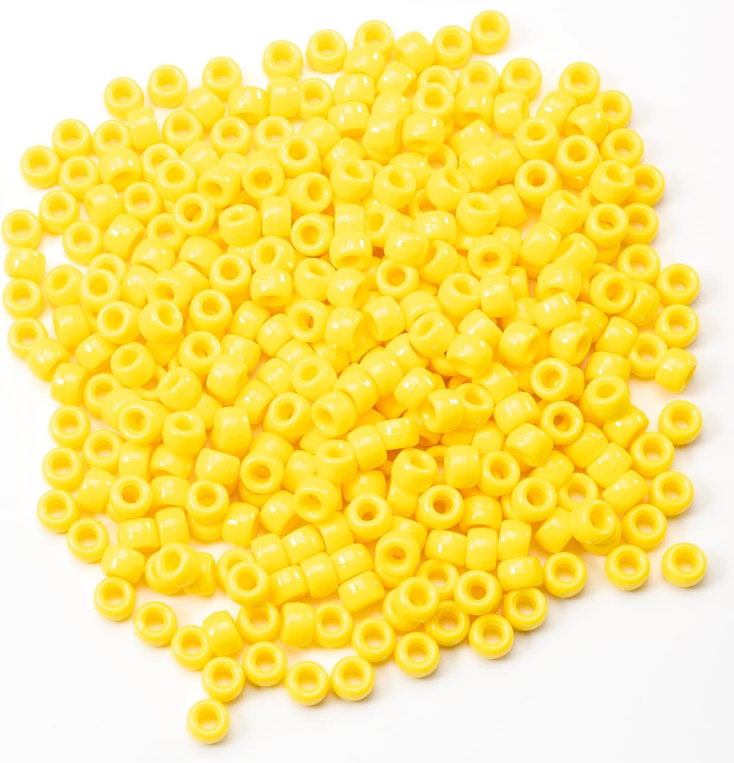 Gxueshan 1000 Pcs Acrylic Black Pony Beads 6x9mm Large Hole Pen Hair Kandi Beads Bulk for Friendship Bracelet Necklace Jewelry Making Earring Braiding Kit