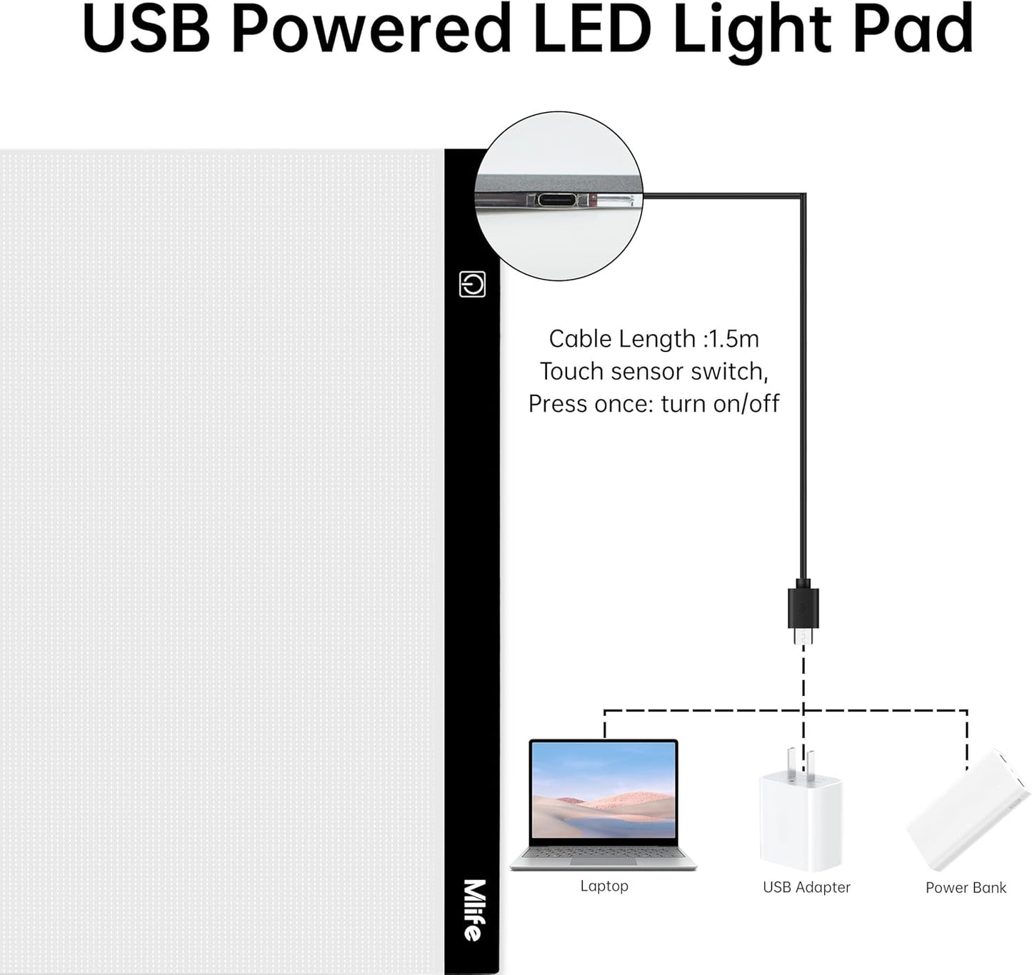 B4 LED Light Pad - Upgraded Diamond Art Light Box Dimmable Tracing Light Board, Sketching, Animation, Drawing Light Box with 4 Fasten Clips