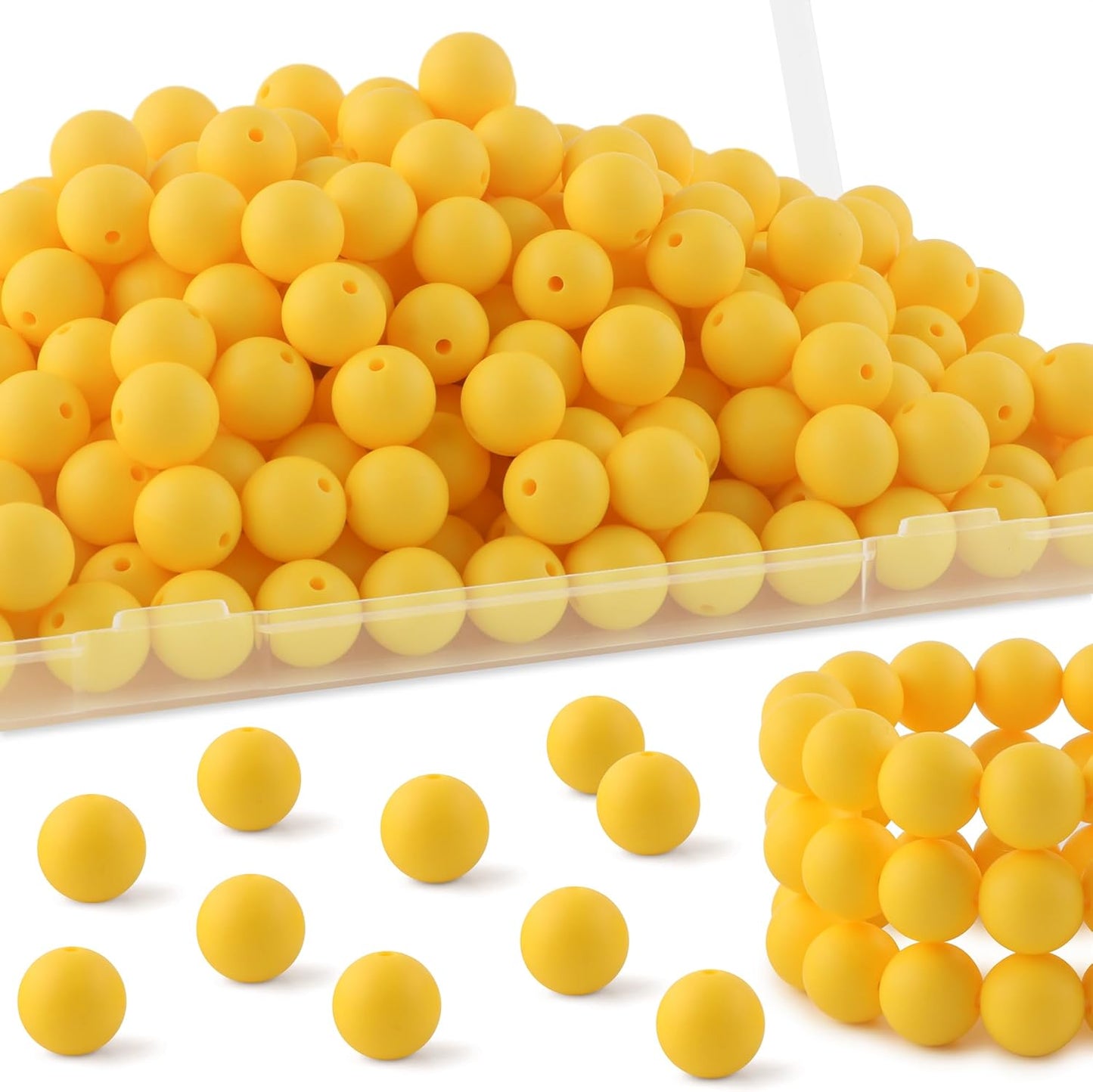 65Pcs 19mm Silicone Beads for Keychain Making Bracelet Necklace, Bulk Round Silicone Beads for Pens（Christmas Green） - Colors A
