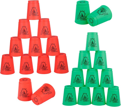 yeesport Sport Stacking Cups, 24pcs Sports Stacking Cups Sport Training Game for Challenge Competition Travel Party Gift for Kids and Adults (Purple & Red)