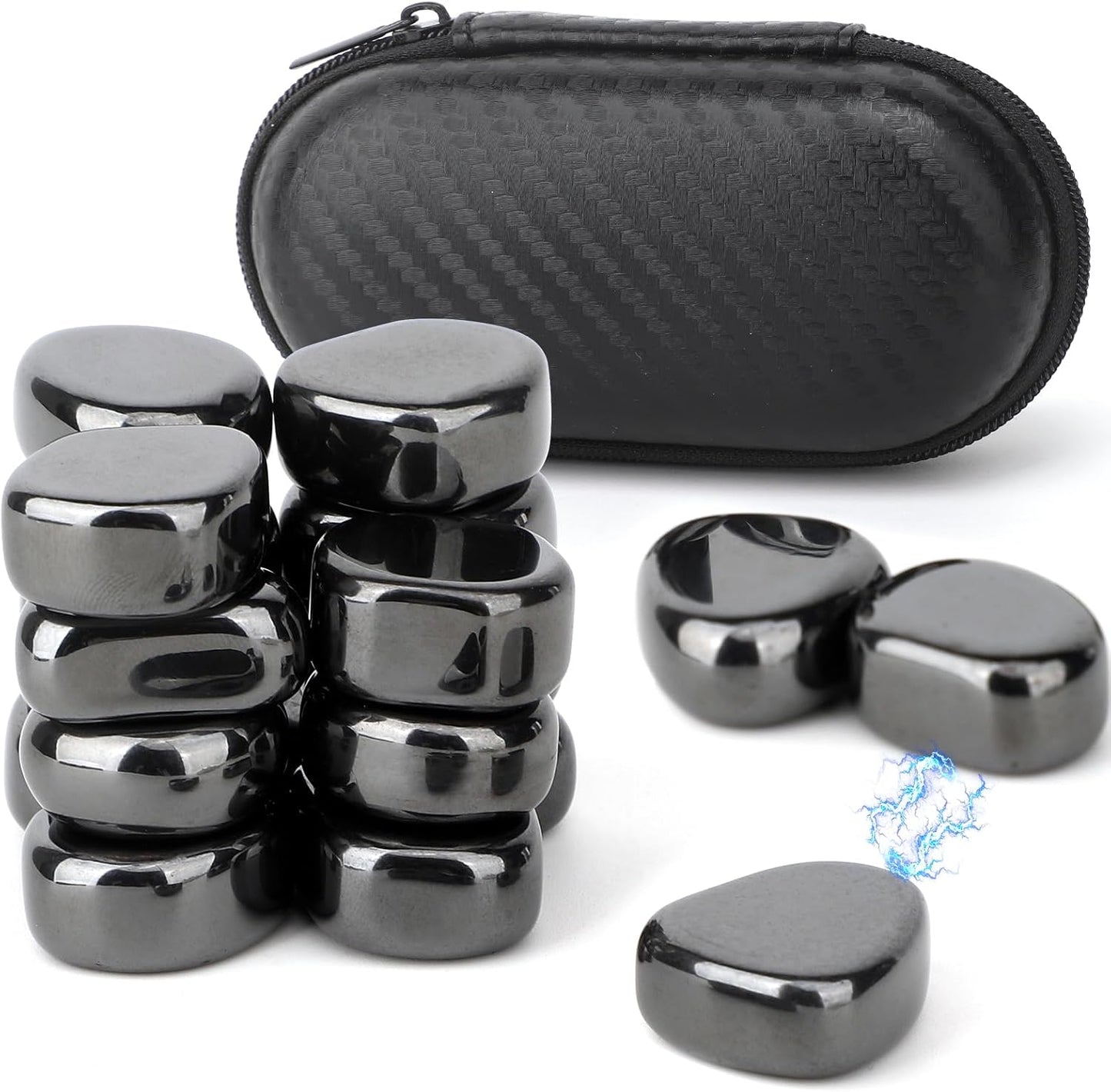 Cool Fidget Toy Fridge Magnets Rocks,Science Kit Magnet DIY Alphabet Number, Magnetic Hematite Stones Gift, Magnet Ferrite Putty Desk Toy for Adults(24PCS)