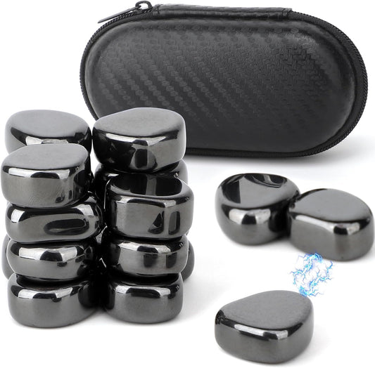 Cool Fidget Toy Fridge Magnets Rocks,Science Kit Magnet DIY Alphabet Number, Magnetic Hematite Stones Gift, Magnet Ferrite Putty Desk Toy for Adults(24PCS)