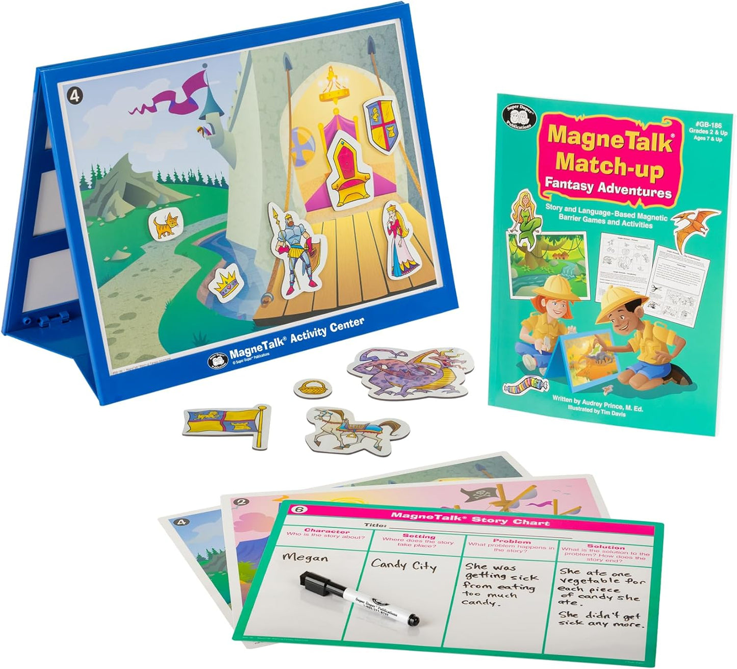 Super Duper Publications | Magnetic Fantasy Adventure Stories Match-Up Barrier Game | Educational Learning Resource for Children