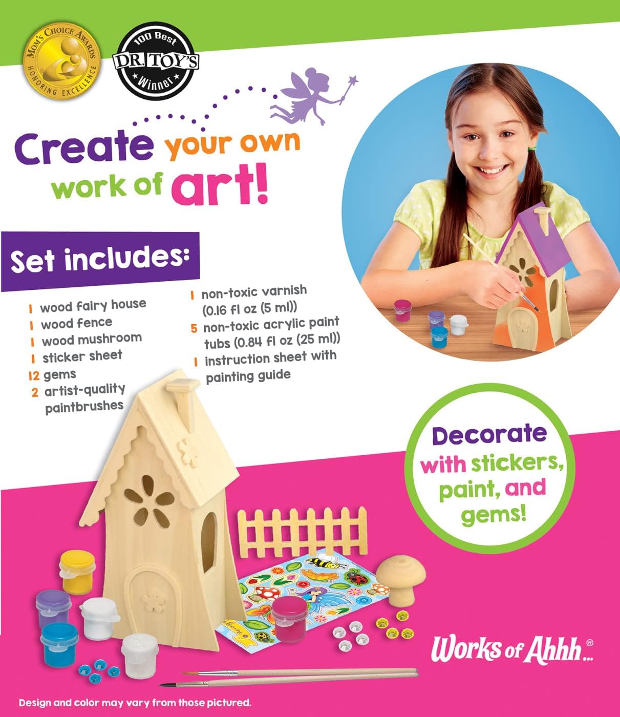 Works of Ahhh... Craft Set - Solar System Mobile Classic Wood Paint Kit