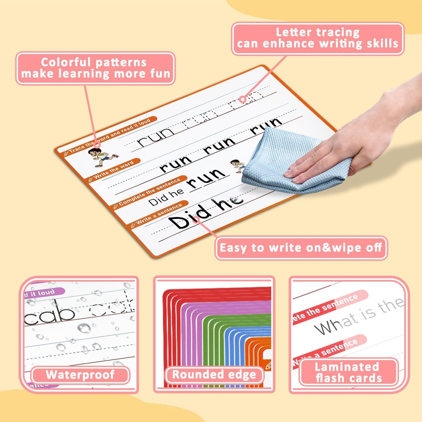 Alphabet & Number Practice Dry Erase Sheets A-Z Letters & Numbers 1-10 | Perfect for Preschool, Homeschool & Kindergarten