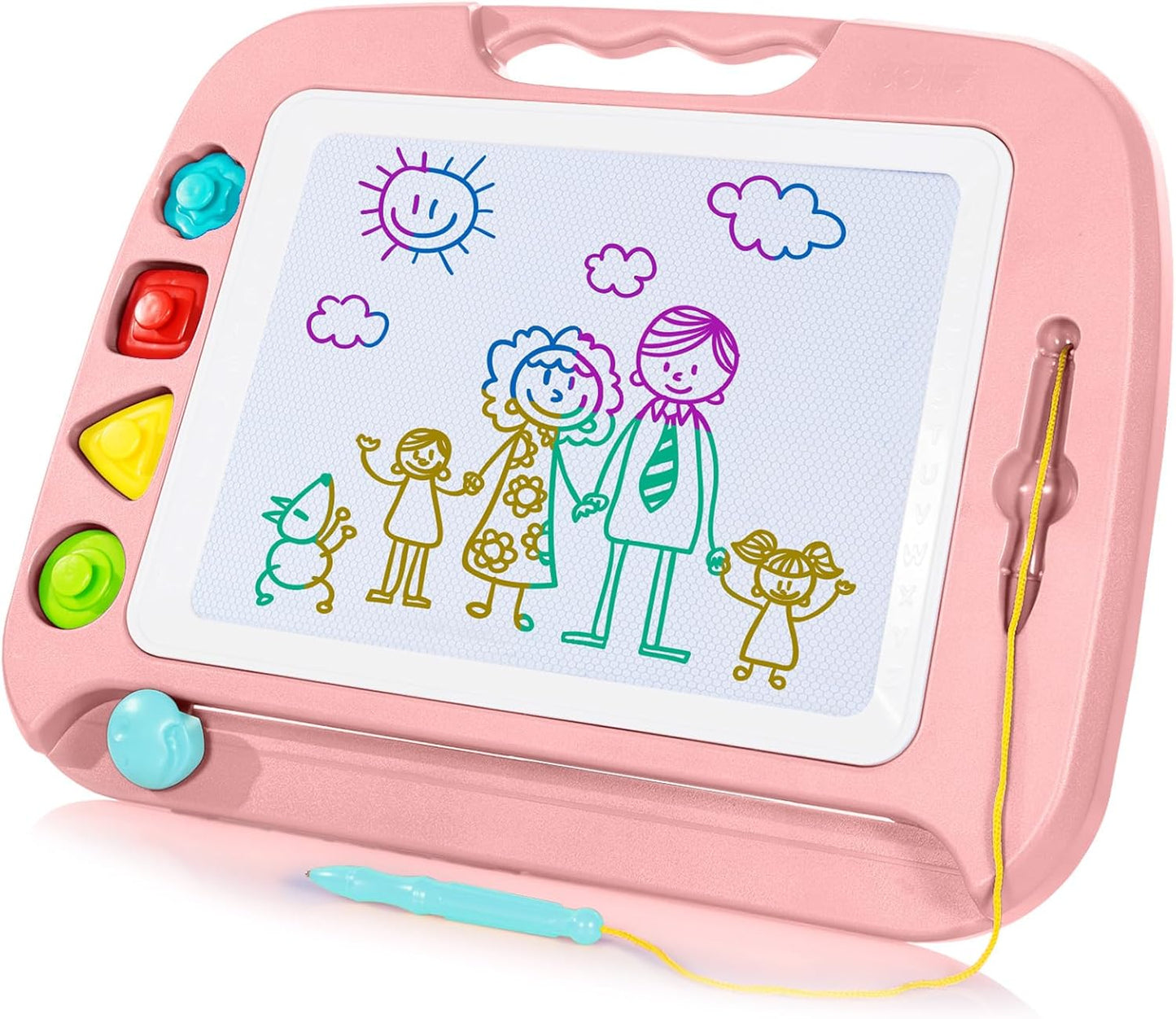 SGILE Toddler Toys for Kids, Large Magnetic Drawing Board for Birthday Gift, Toys for 1 2 3 4 Year Old Girls Boys, Etch & Sketch Pad with 4 Stamps, Learning and Educational, 16 ×13 in, Blue