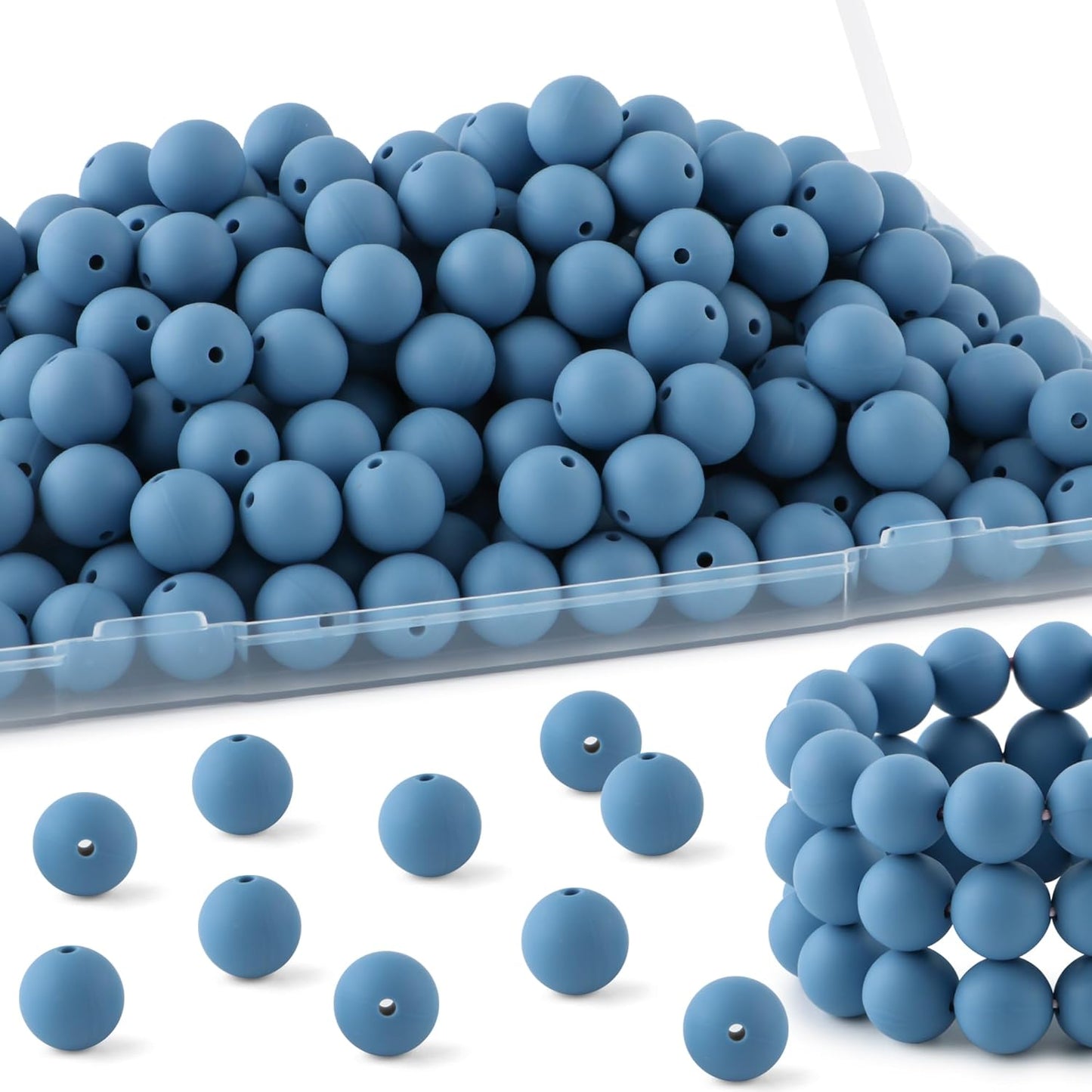 65Pcs 19mm Silicone Beads for Keychain Making Bracelet Necklace, Bulk Round Silicone Beads for Pens（Christmas Green） - Colors A