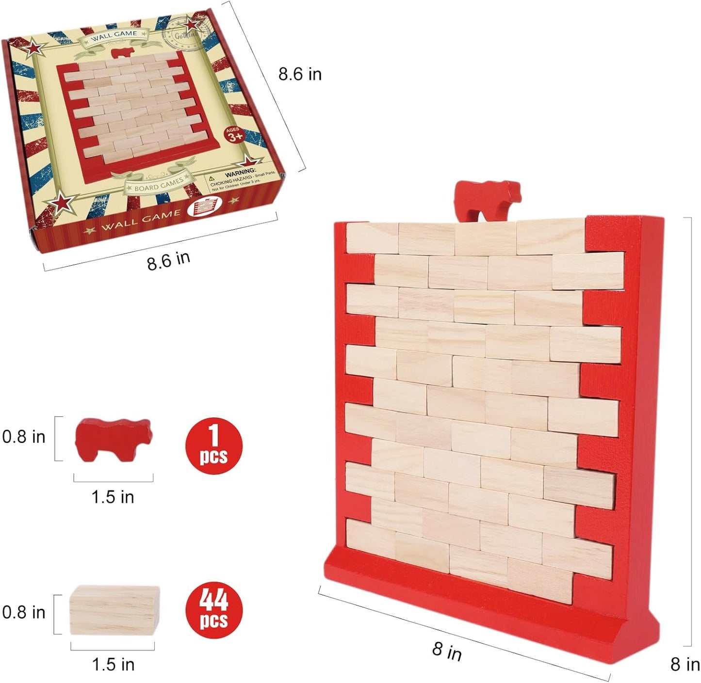 GOTHINK Wooden Balancing Pendulum Game, 42PCS Montessori Balancing Toys for Kids and Adults, Interactive Educational Toy for Children's Gift, Perfect for Parties & Travel