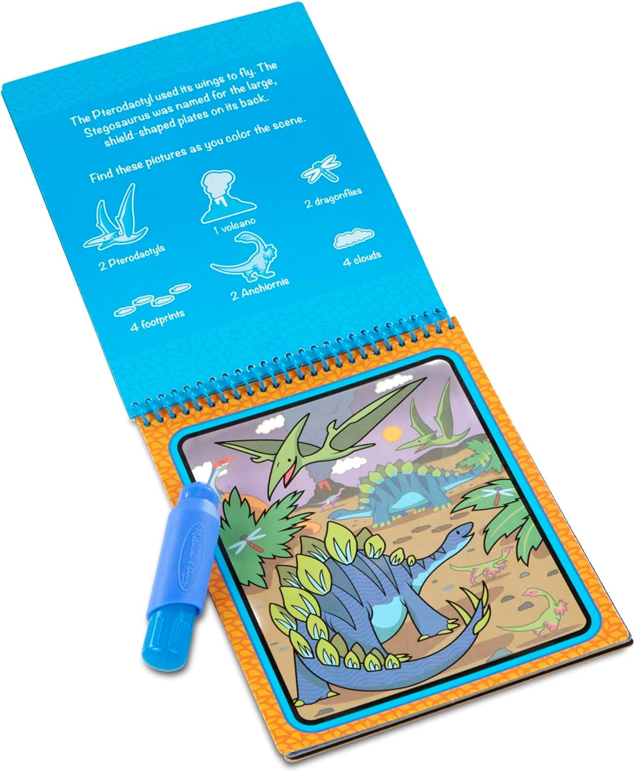 Melissa & Doug On The Go Water Wow! Mess Free Coloring Book, Reusable Water-Reveal Activity Pad, Dinosaurs, Travel Toys, Party Favors, for Toddlers & Kids Ages 3+